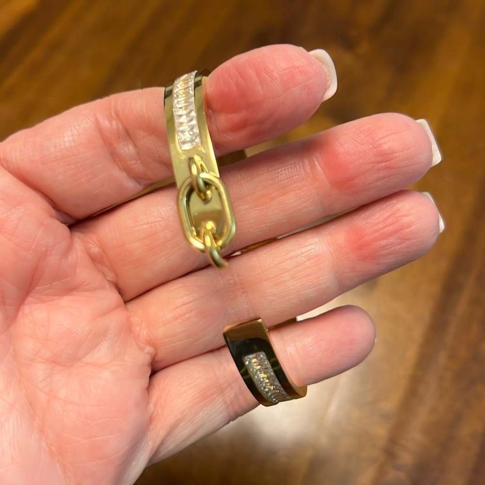 Bracelet with faux buckle detail & rhinestones - Picture 3 of 4